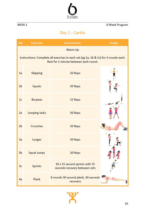 8 Week At Home Exercise Manual Instant Download